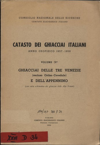 Catasto dei ghiacciai - ghiacciai, italiani